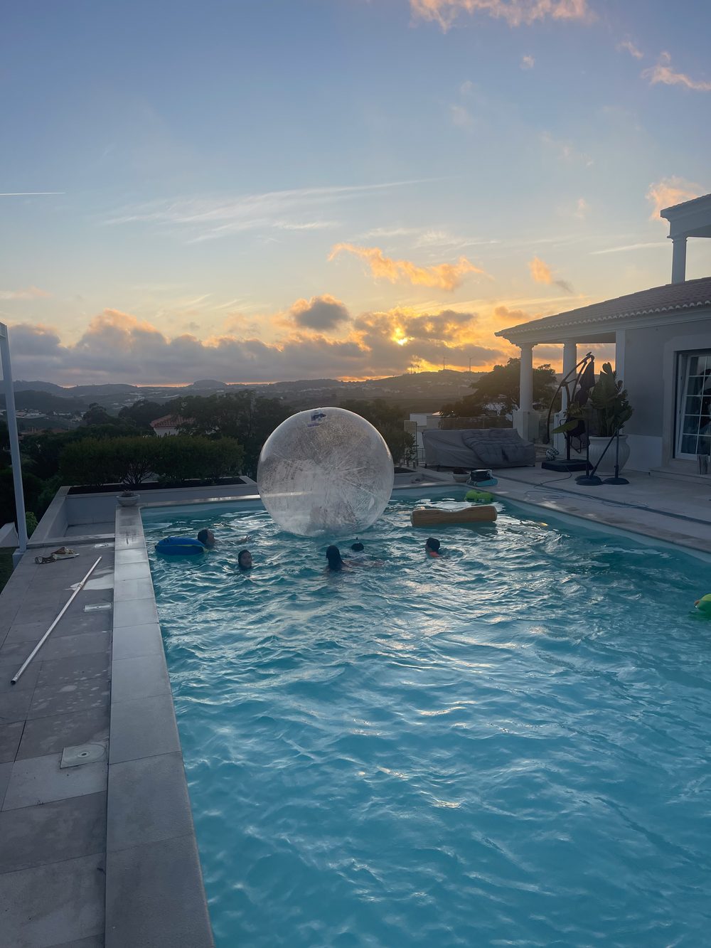 Pool at sunset